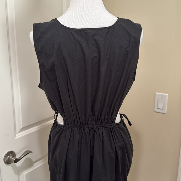 Rails Yvette Sleeveless Cut Out Organic Cotton Midi Black Wash Dress Size XL - Picture 8 of 9